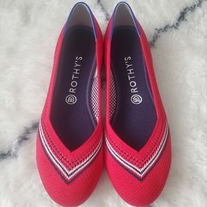 Rothy's Cherry Stripe flats Size 10